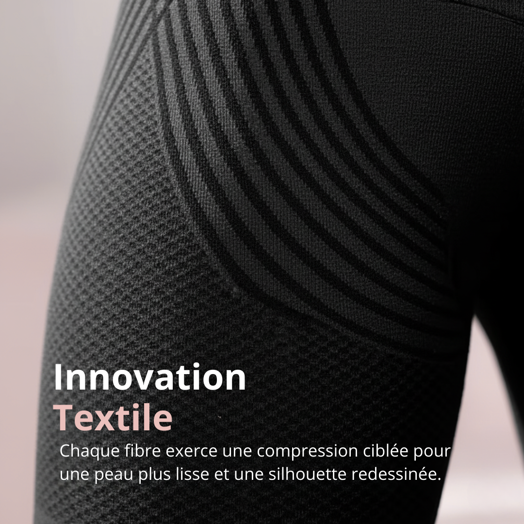 Caleya anti-cellulite leggings in black, showcasing a smooth fit and stretchy fabric ideal for activewear.